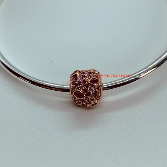 NEW Authentic Pandora Rose Gold KISS PAVE Charm / Pandora Bracelet/Pandora Charm - Picture 3 of 7